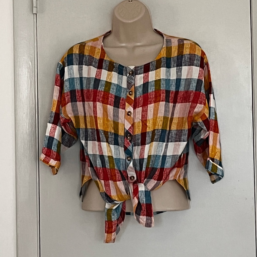 BOGO Lucky Brand Sz L button down plaid shirt